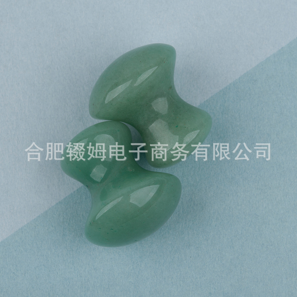 天然粉晶东陵绿玉石蘑菇头面部脸部颈部美容冷热敷按摩石刮痧板详情9