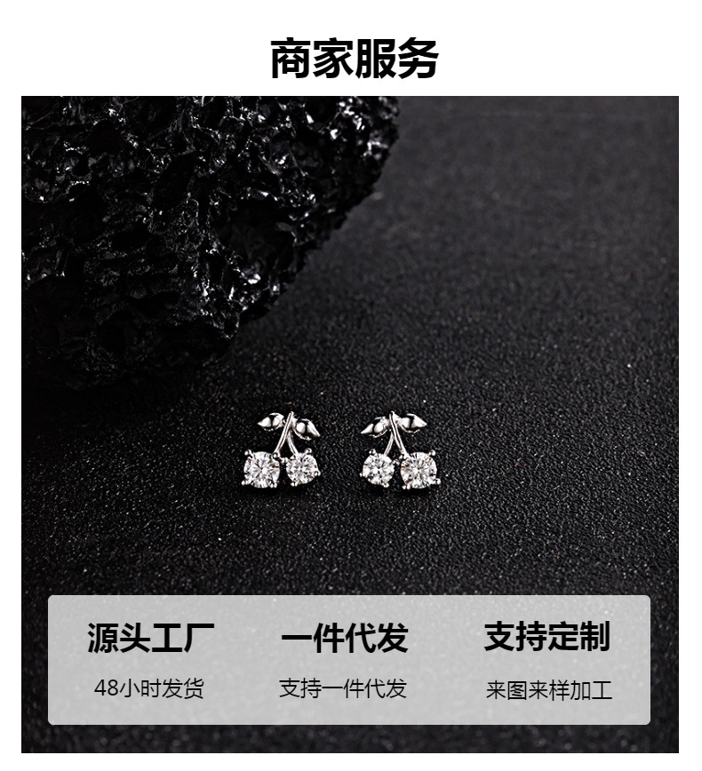 Zhuoheng selects the 2026 new four-leaf clover stud earrings for women, 925 sterling silver electroplated rose gold, a niche high-end design and trendy earrings pic 1