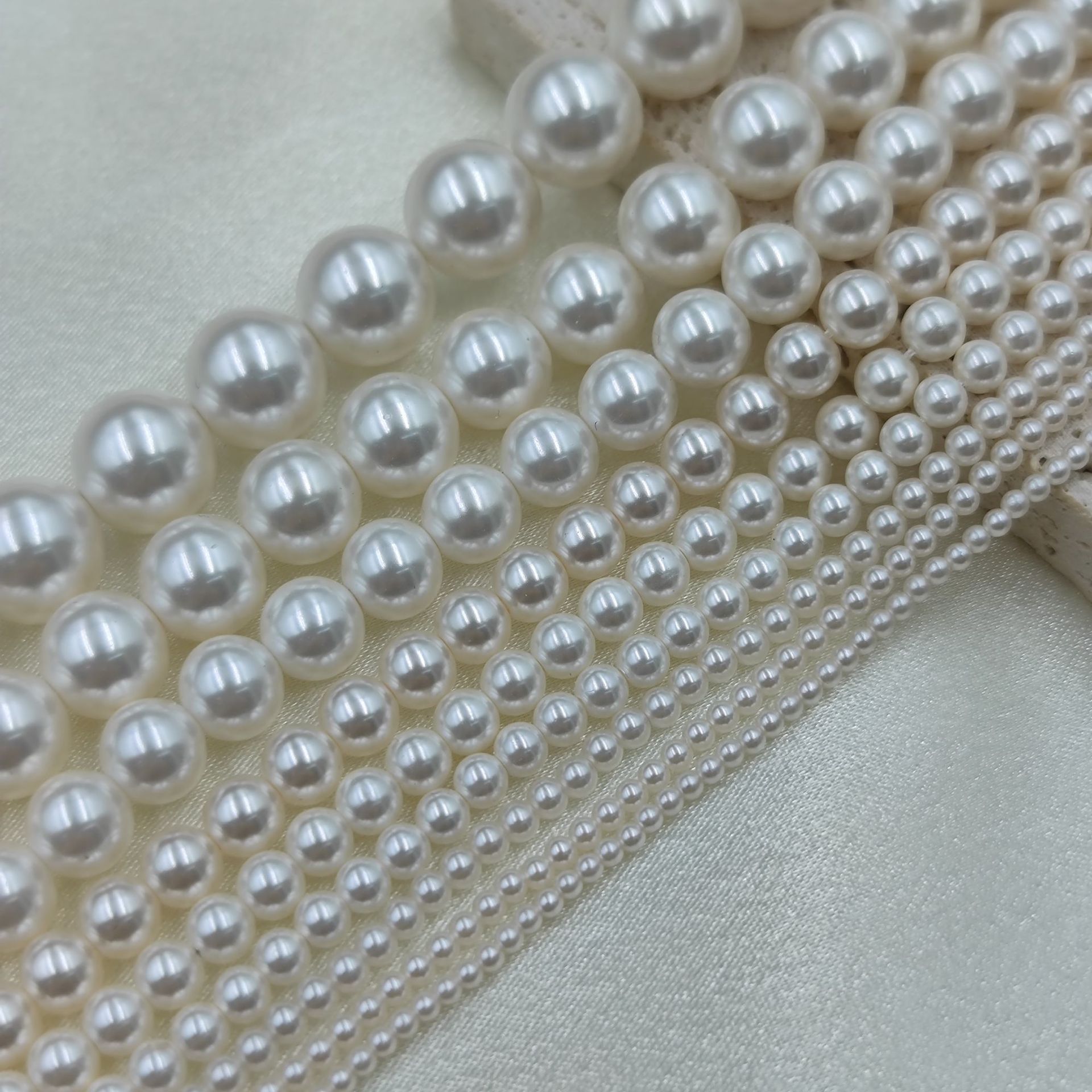 High-quality Shijia Pearl White 650 color Australian white Swarovski beads, full-hole, perfectly round, straight-hole round beads, DIY string beads pic 7