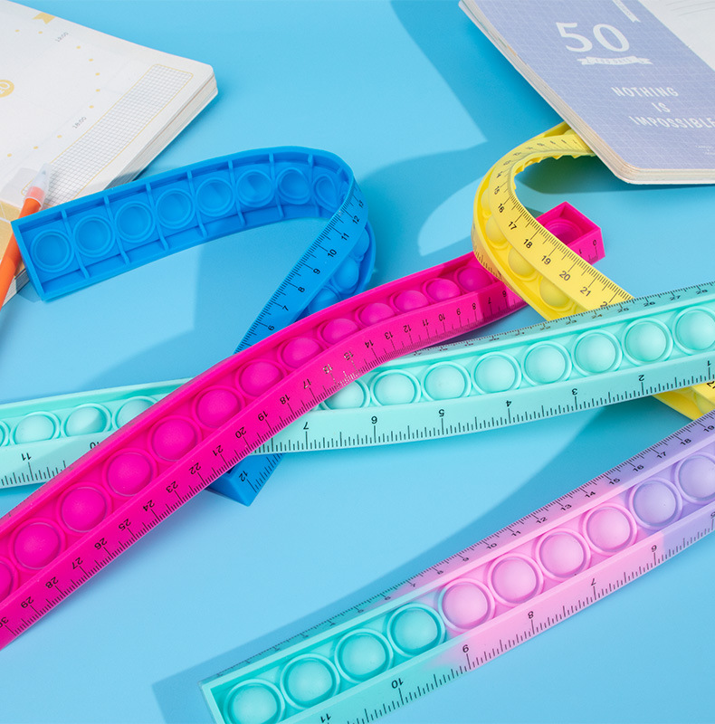The pioneer silicone triangular ruler for rat extermination, a creative student right-angle ruler, bends and bends, constantly pressing bubbles pic 16