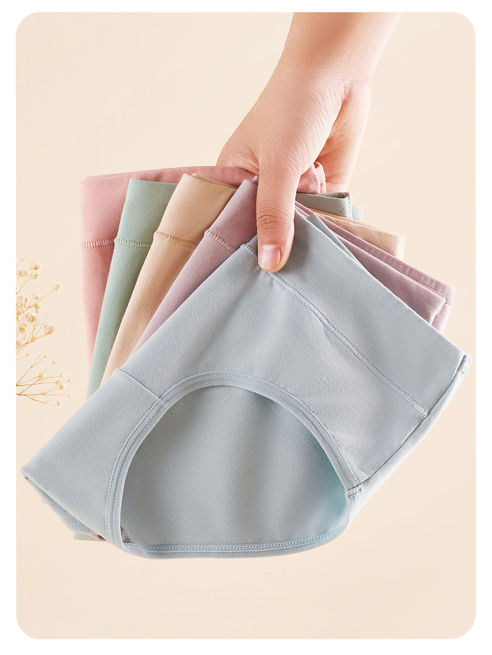 内裤纯棉a类棉女士秋冬透气抗菌裆中腰无痕大码女生少女式内裤头详情19