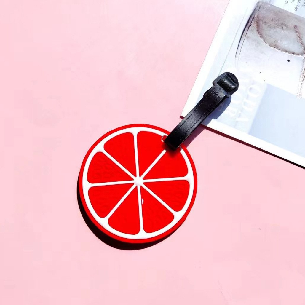 新可爱卡通甜甜圈登机牌水果硅胶旅行行李牌包包挂件防丢托运牌详情10