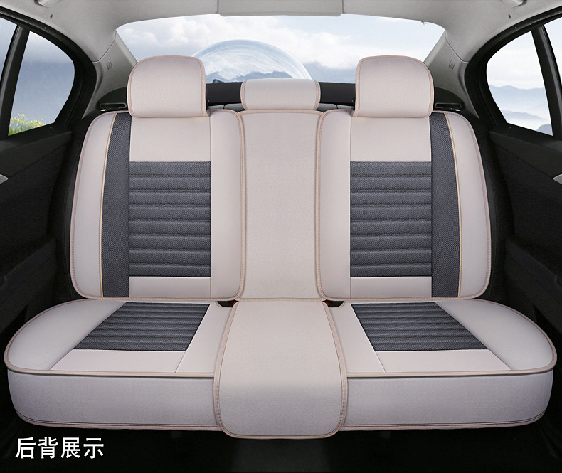 One-piece consignment cross-style linen car seat cushions, wear-resistant, dirt-resistant, all-season universal, full-body seat covers, car seat covers pic 24
