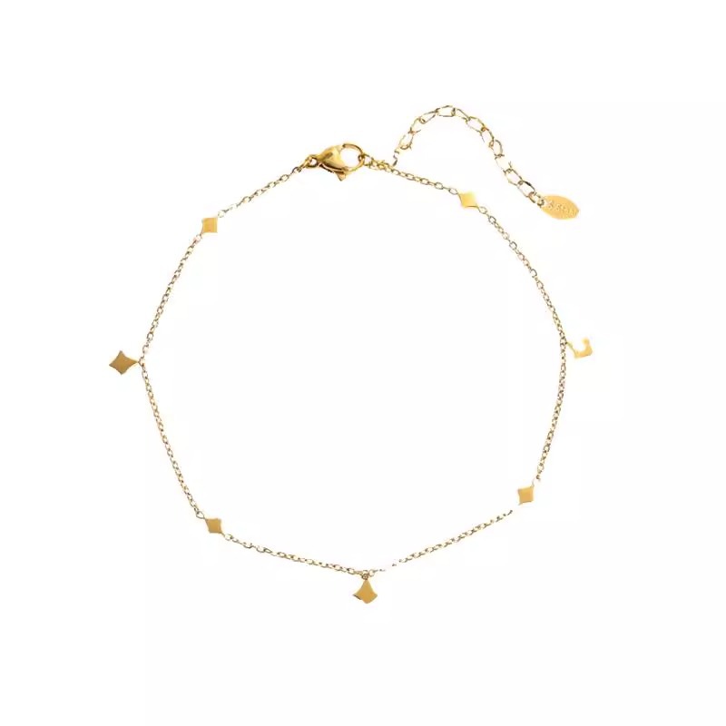 欧美轻奢繁星闪闪菱形亮片钛钢新款脚链女精致满天星感足链不掉色详情5