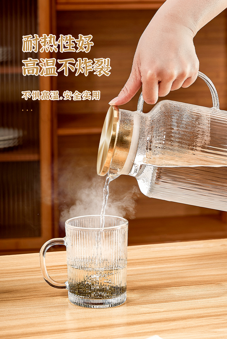 6ga Light Luxury water set, home living room glass water bottle, cup, cup holder, one set of tea cups and tea sets, modern and simple pic 8