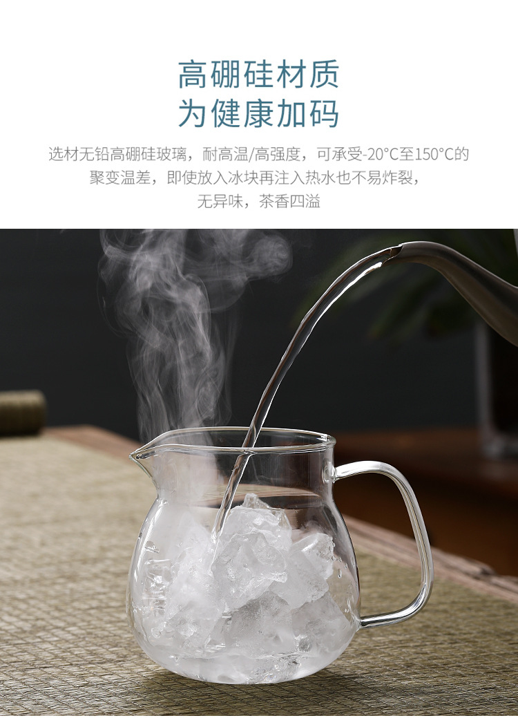 Japanese-style simple glass teapot with a filter screen, a household one-person drinking cold water kettle, and the water cup can be heated pic 2