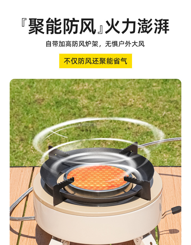 Windproof gas stove, outdoor campsite tea stove, camping and barbecue complete set of new split picnic stove portable bag pic 6