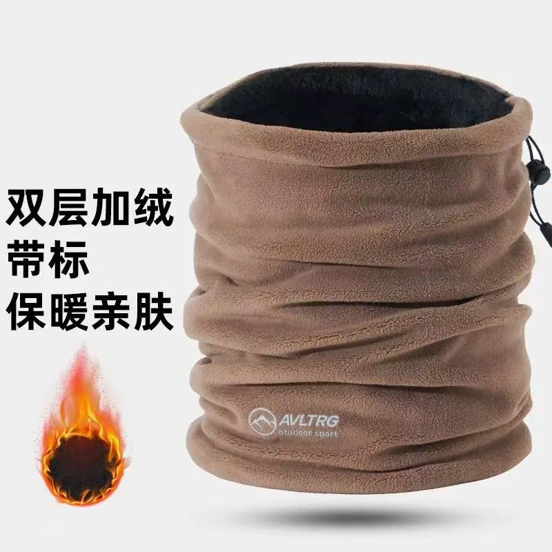 秋冬户外双层保暖防寒加绒骑行面罩纯色简约百搭护颈防风两用围脖详情22