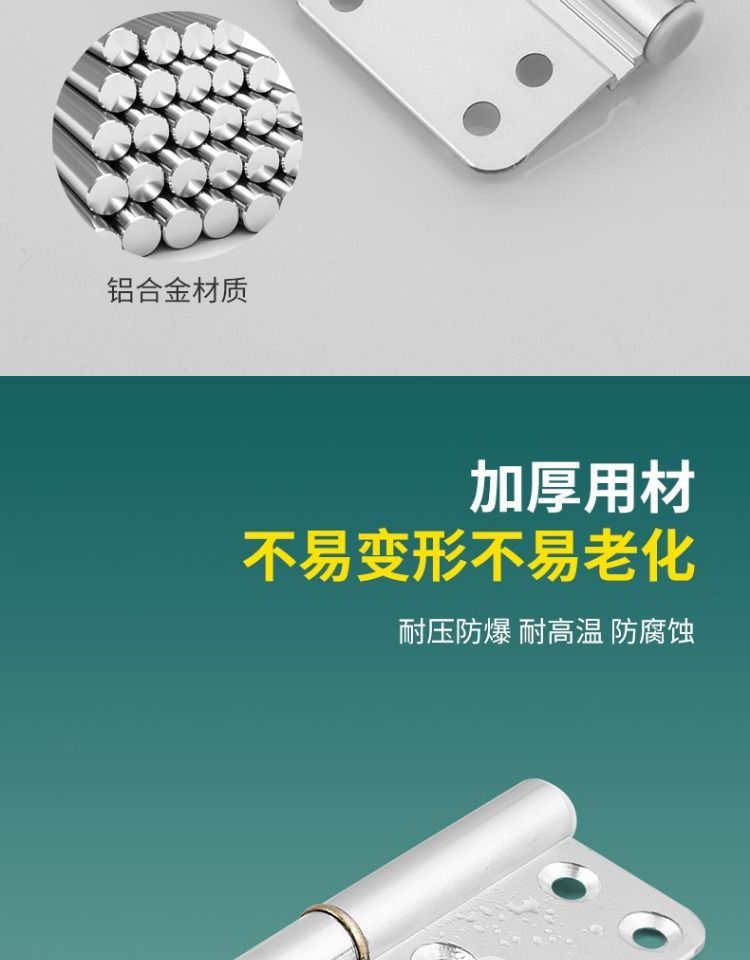 Toilet and bathroom door hinges, aluminum alloy doors, stainless steel bathroom door hinges, folding hinges, hinge accessories, loose-leaf hinges pic 3