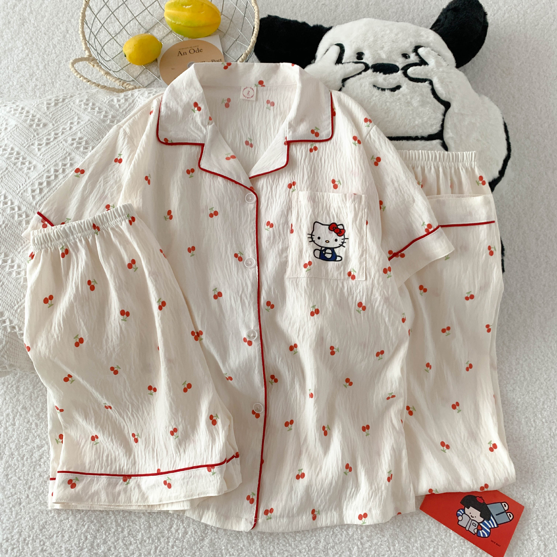 三件套-夏季新款女睡衣云朵棉短袖长裤甜美卡通家居服套装直播款详情40