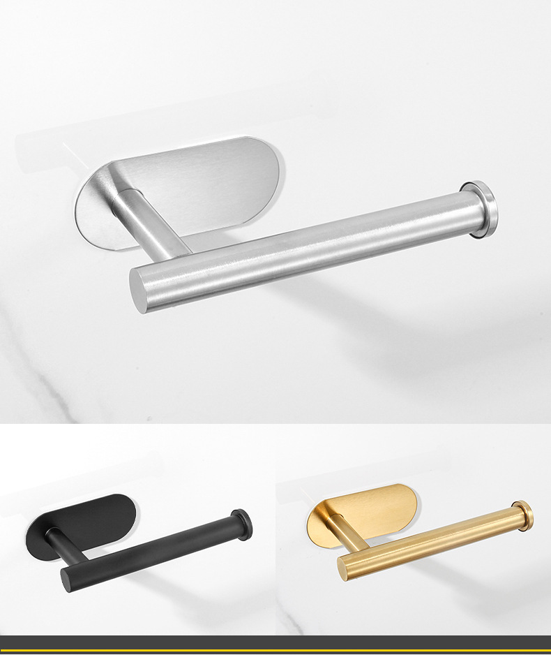 跨境纸巾架不锈钢厕纸架卷纸架免打孔卫生间壁挂厕所浴室纸巾杆详情15