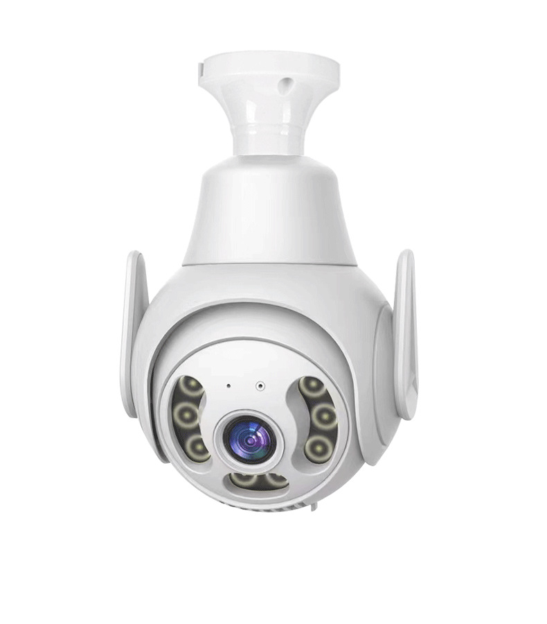 New lamp head type indoor camera, wireless day and night full-color 360-degree rotating high-definition monitoring home camera pic 12