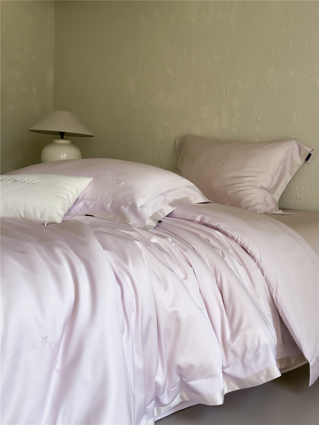 Minimalist style 100-count ultra-fine denier Tencel cotton four-piece set, high-end and silky smooth naked sleeping grade bedding pic 25