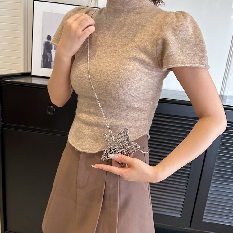 跨境2024夏新款小香风镂空金属星星包晚宴包单肩斜挎气质链条女包详情183