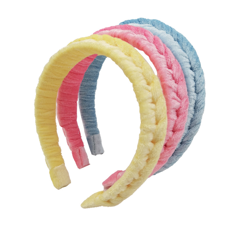Qiwei Accessories Exclusive Qiwei Accessories Exclusive New Best-selling multi-color woven velvet strip hair band, fashionable and fresh hair accessory, headwear for women pic 6