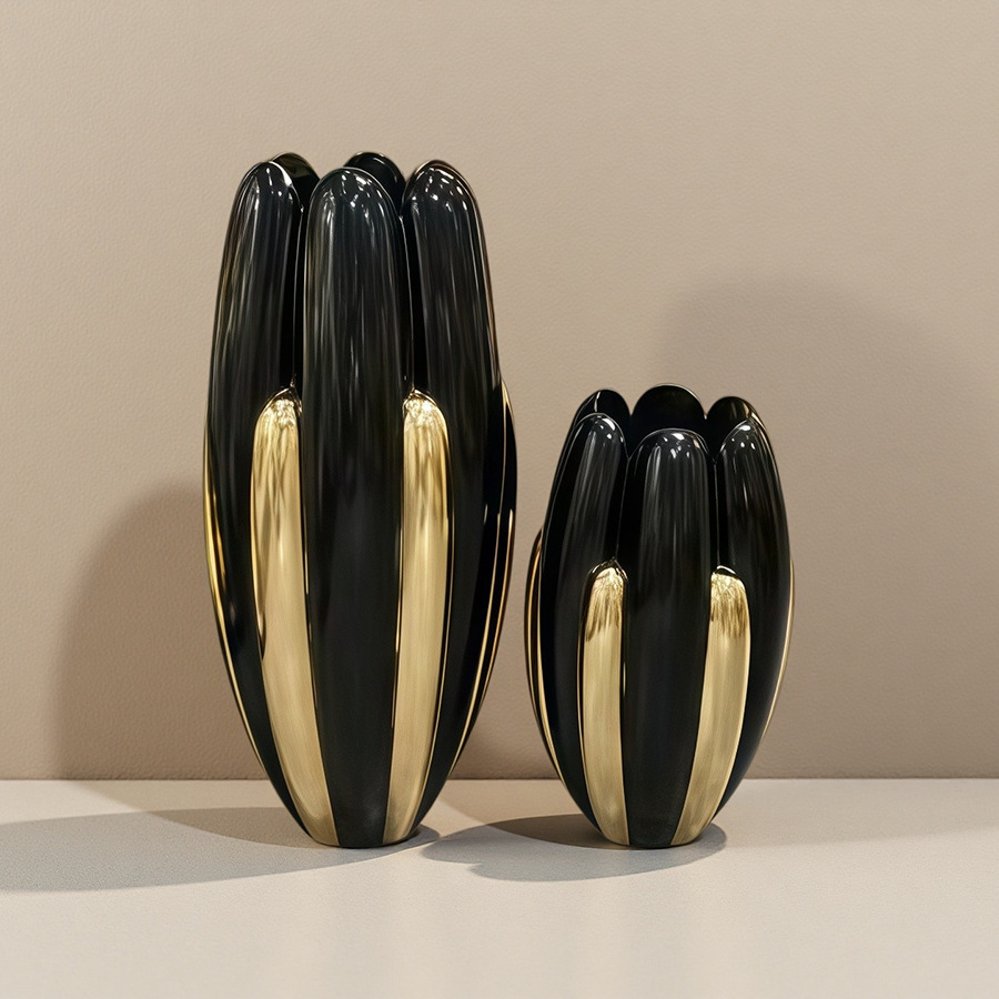 A new simple and elegant fiberglass floor-standing ceramic vase, an expensive soft decoration item for office rooms pic 13