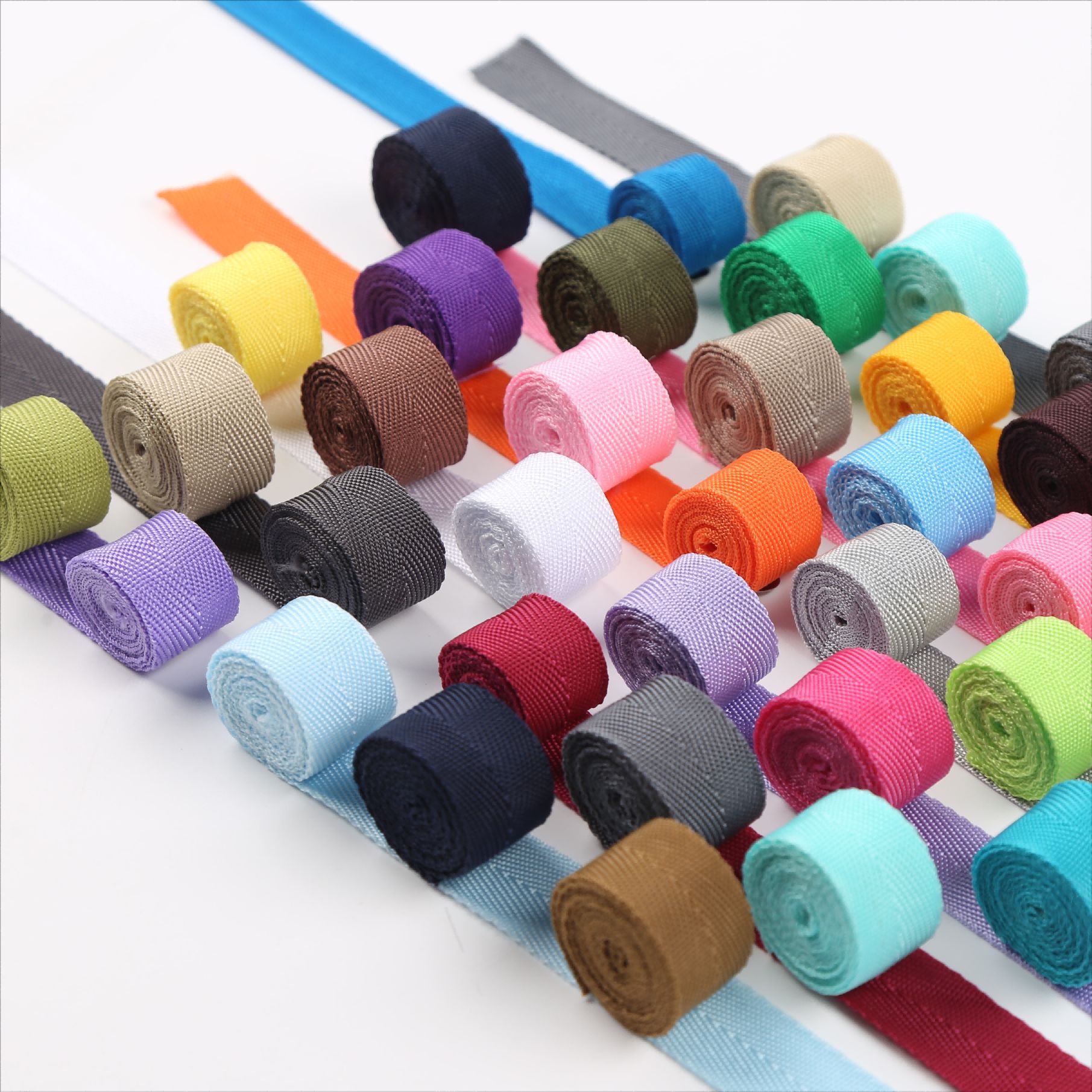 Factory direct sales, webbing factory, in stock, bag webbing, herringbone, V-pattern, edge wrapping, polypropylene PP single character, double character pic 2
