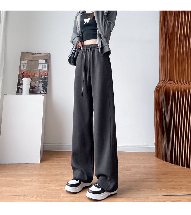 加绒香蕉裤女2025新款秋冬运动卫裤小个子高腰显瘦直筒窄版阔腿裤详情26