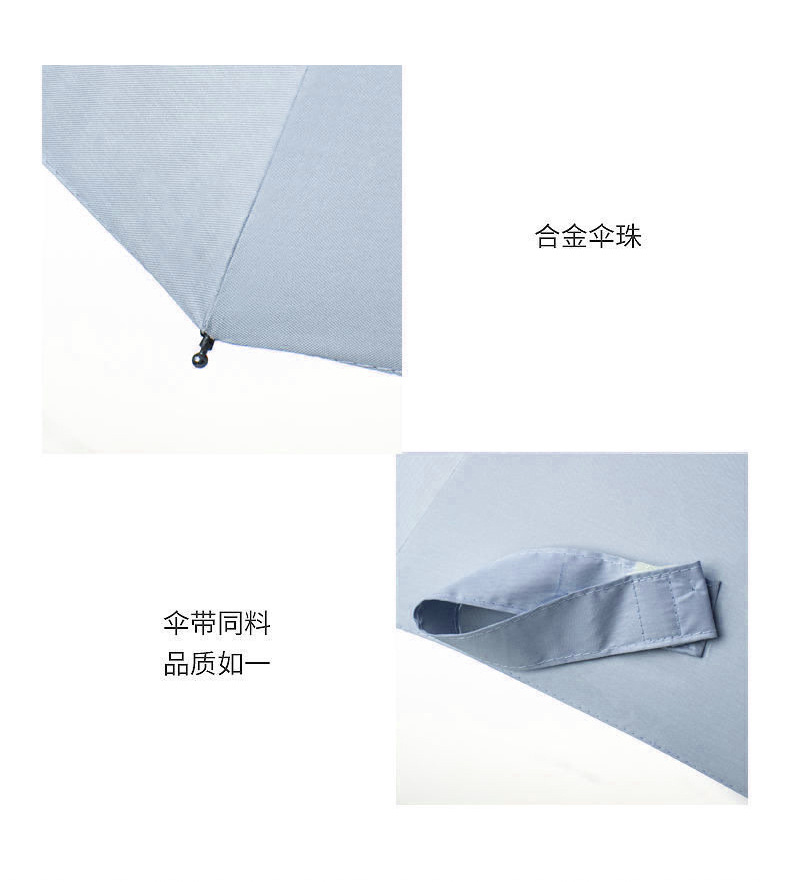 雨伞定制24骨全自动商务广告伞三折黑胶遮阳伞uv折叠伞定制logo详情7