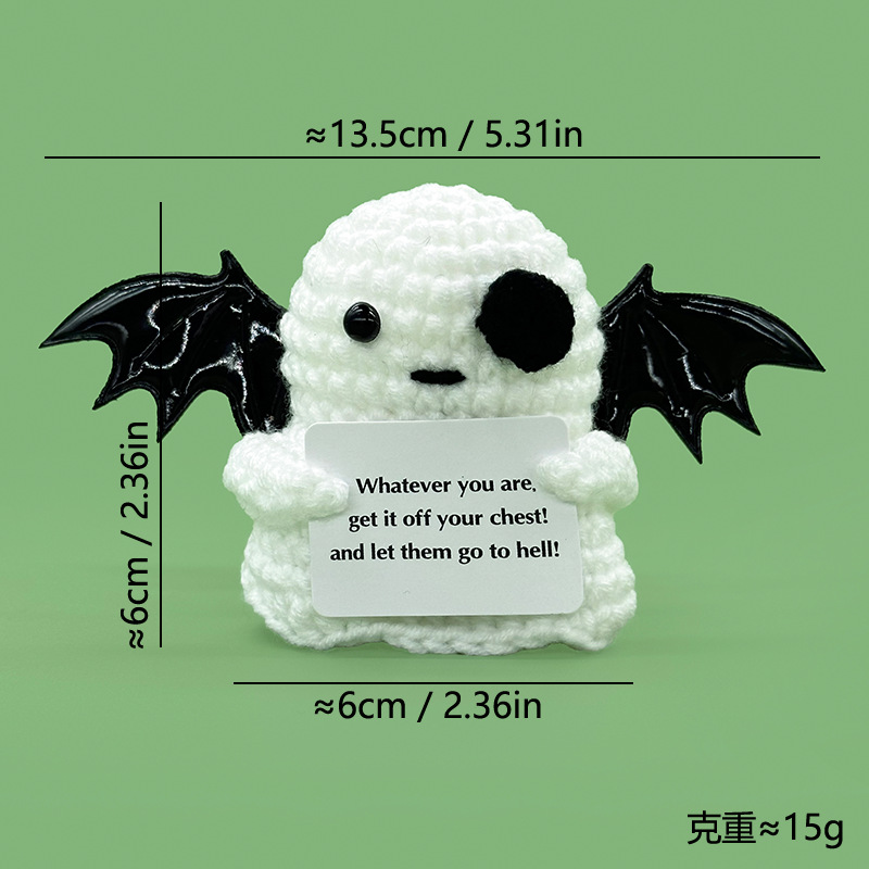 Wholesale and customization of white ghost-shaped crocheted dolls, plush toys and trendy toys pic 5