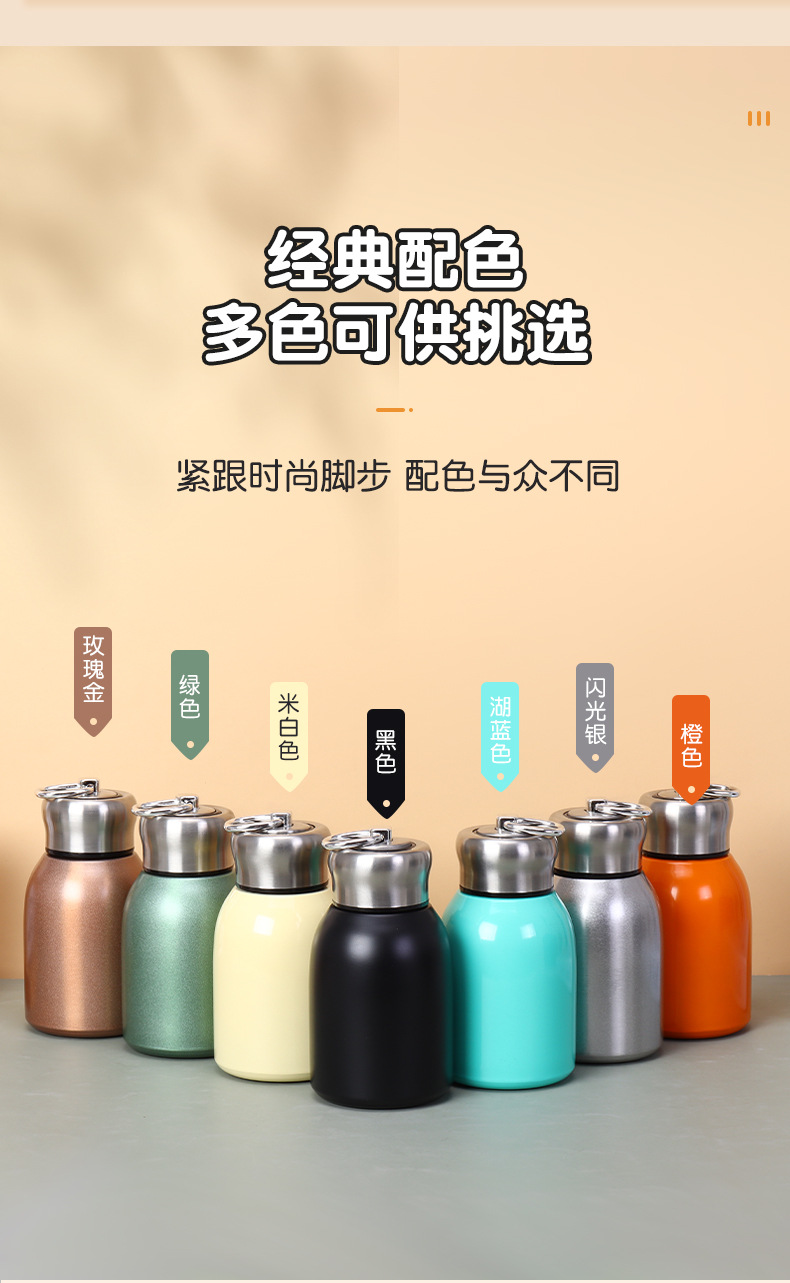 跨境304不锈钢迷你小胖丁保温杯户外便携提环口袋杯随手杯可批发详情9