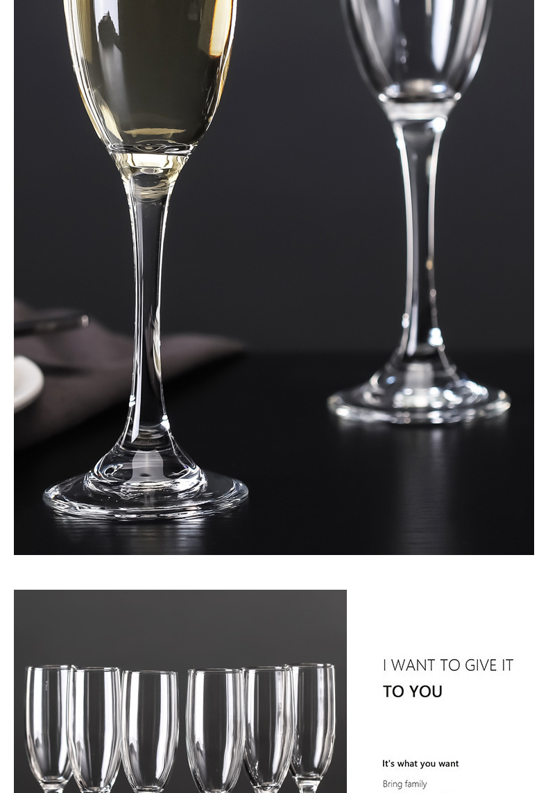 Creative wine cocktail glass, flute tall glass, transparent soda-lime red wine glass, glass sparkling wine glass, champagne glass pic 12