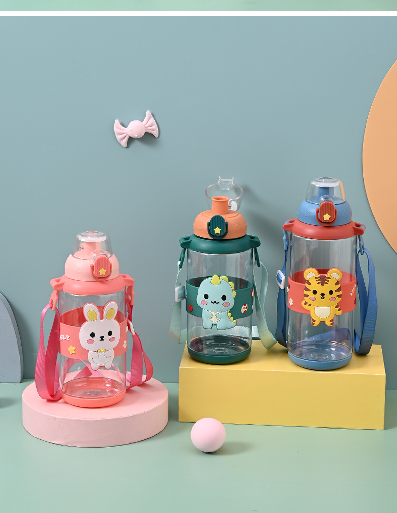 儿童卡通运动水壶户外便携塑料弹跳吸管杯男女学生可爱吸管杯礼品详情14