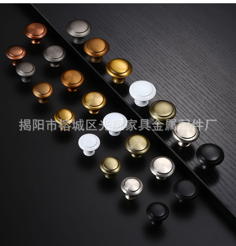 Stainless steel single-hole small handle, metal round mushroom head, TV cabinet, shoe cabinet, kitchen cabinet drawer door, zinc alloy handle pic 4