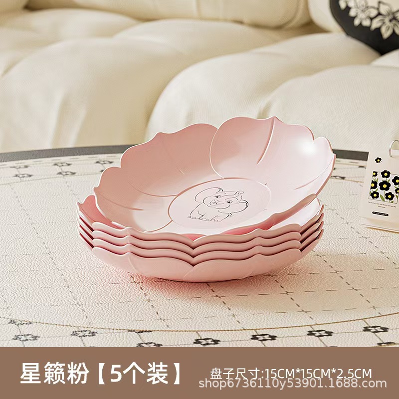 Plastic bone-spitting plates, household dining table garbage residue plates, snack dry plates, fruit plates, tabletop bone-spitting small plates, pastries pic 7
