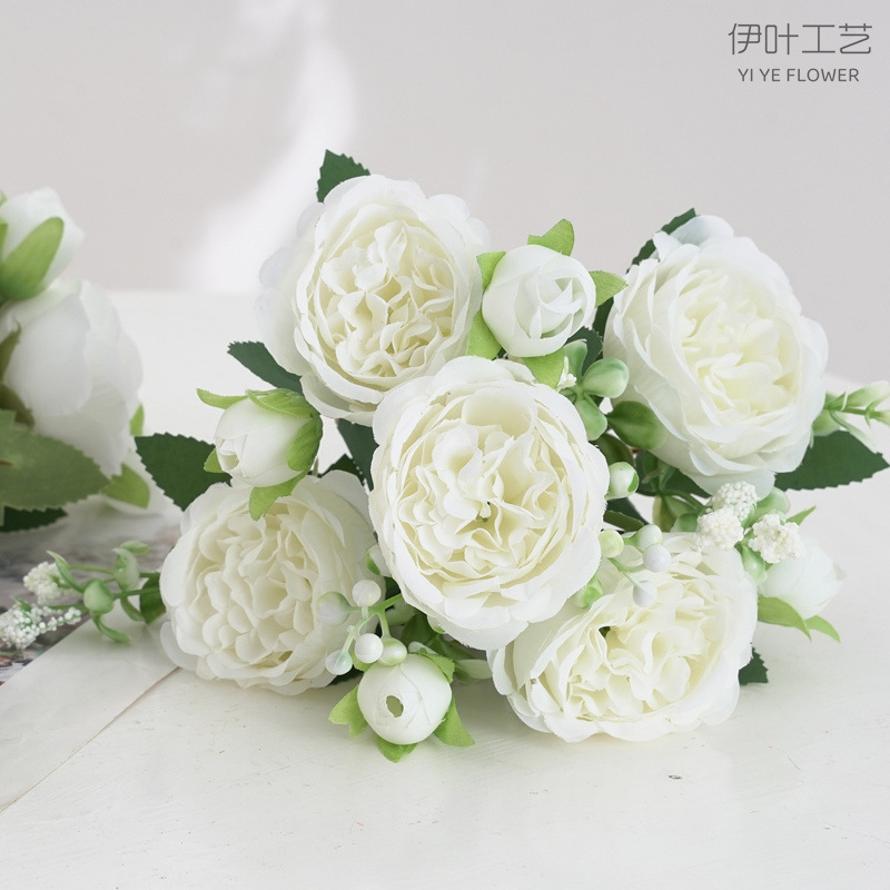 9色 仿真花春色牡丹 芍药玫瑰花家居摆件婚庆手捧花路引桌面装饰详情6