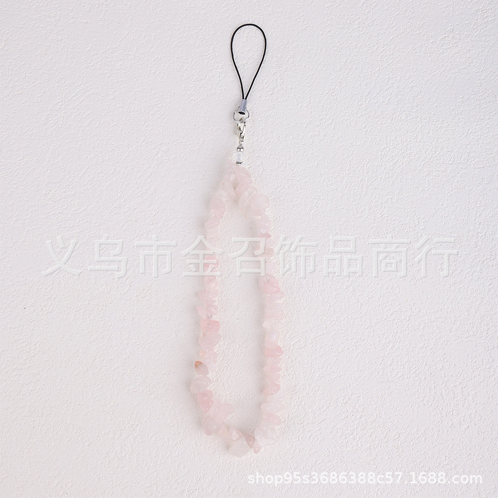 European and American ins crushed stone mobile phone chain, natural crystal mobile phone chain, DIY rose crystal amethyst beads mobile phone lanyard pic 11