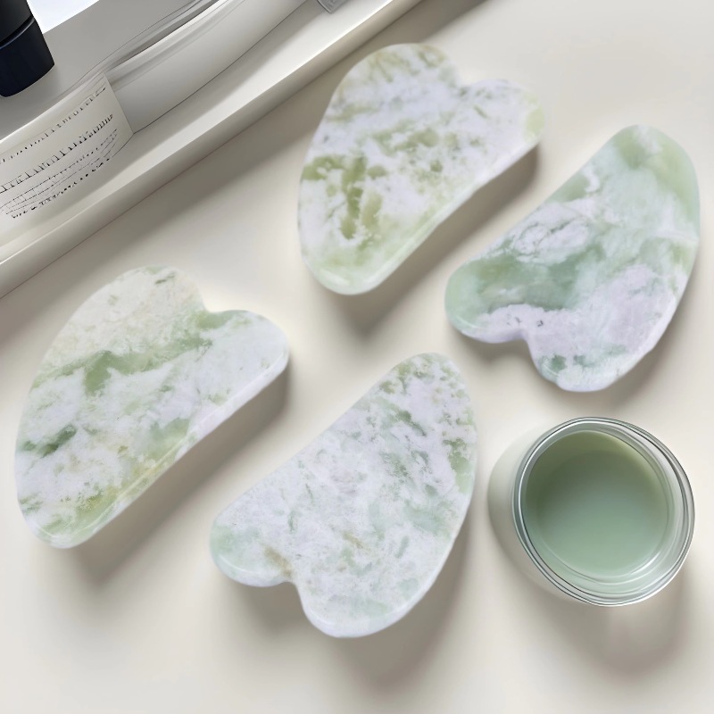 翠绿玉石刮痧板脸部颈部全身按摩刮痧居家日用美容护肤按摩工具详情2