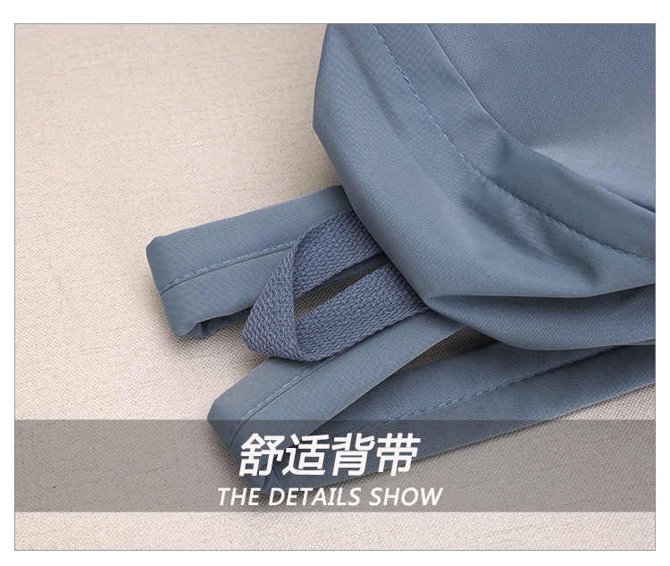 休闲大容量双肩包女生韩版纯色简约大学生书包尼龙轻便休闲背包详情5