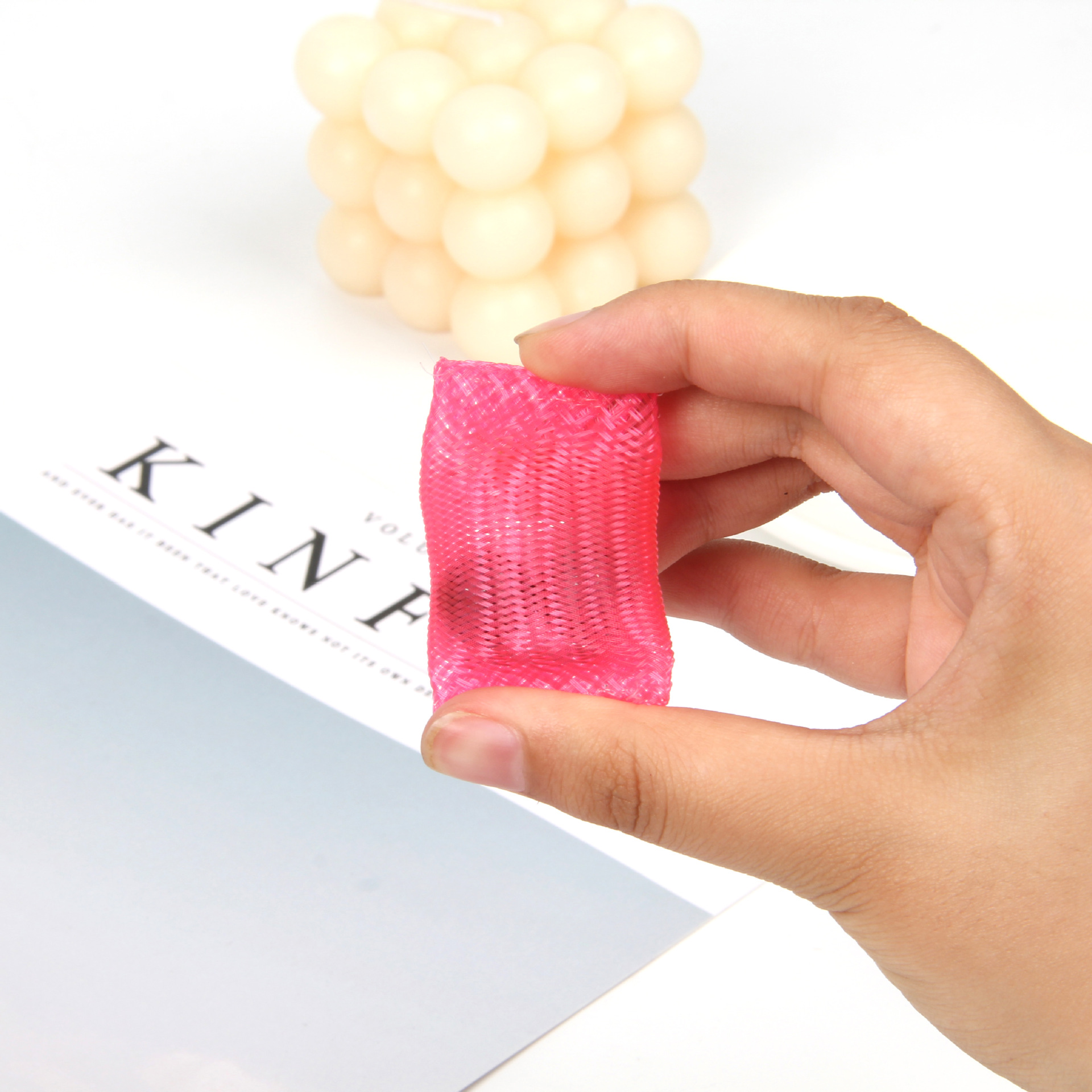 跨境多色拉扯网珠挤压发泄玩具 fidget toy减压编织网管弹珠玩具详情12