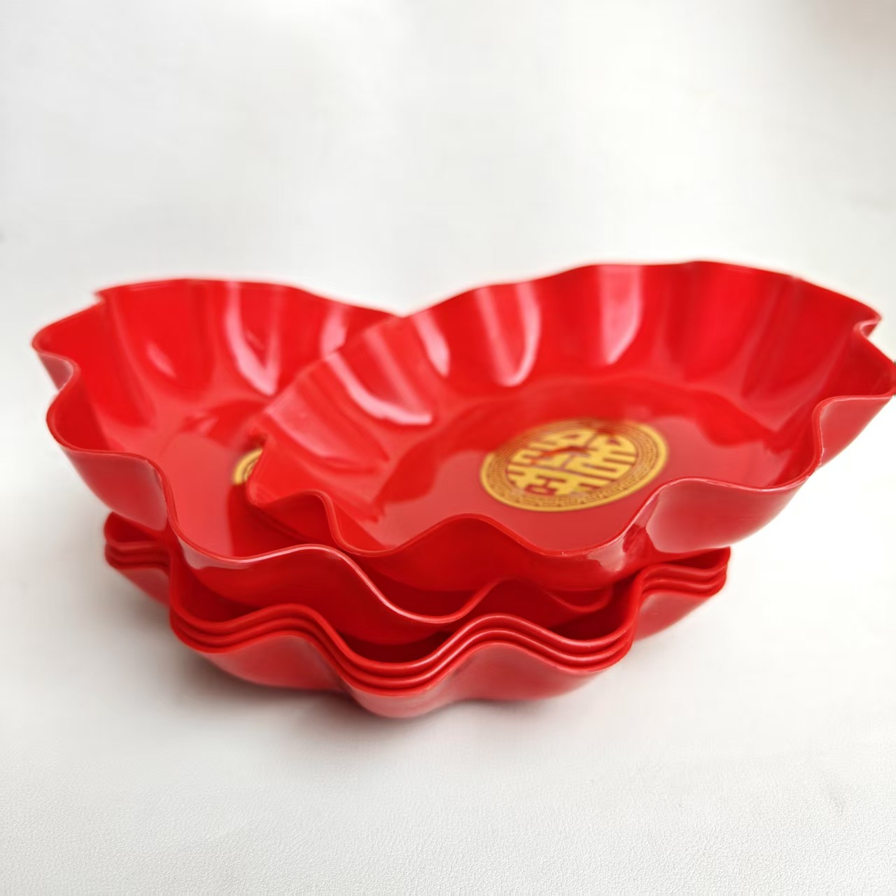 【 Zone 3-7 】323 Double Happiness Plates 750 yuan per box 323 Double Happiness Plates, Red Plates, Fruit Plates, Engagement and Wedding Supplies Plates, Housewarming Plates, household wholesale 2 yuan pic 3