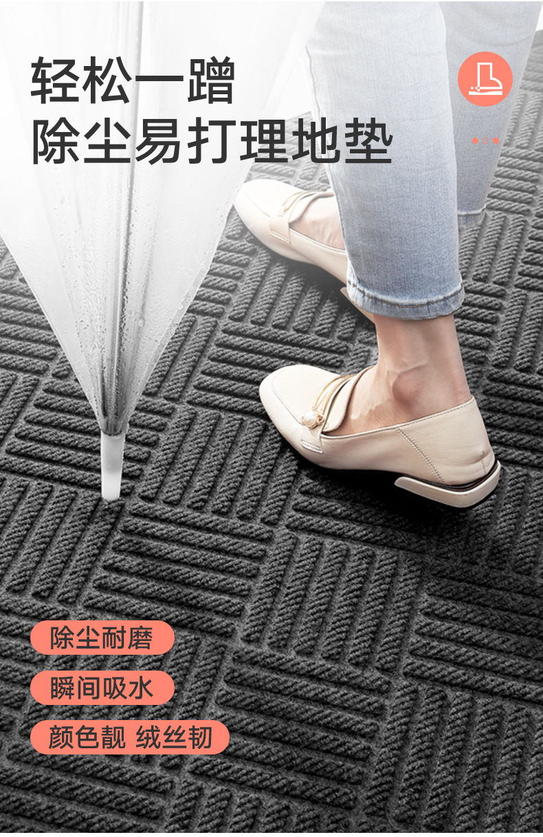跨境简约temu爆款家居地垫入户门耐脏防滑垫立体沟槽耐磨蹭脚垫详情26