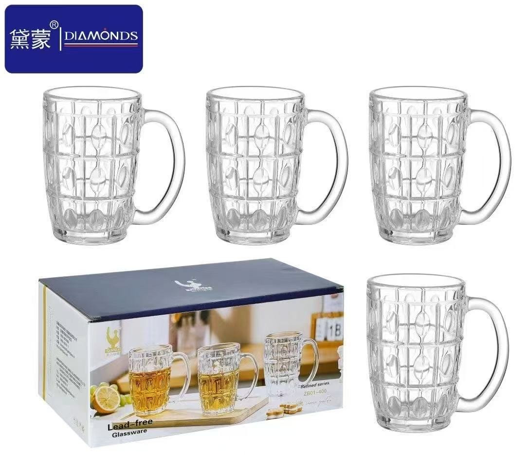 现货厂价直批扎啤杯玻璃带把啤酒杯餐厅烧烤店水杯茶水酒杯子详情5