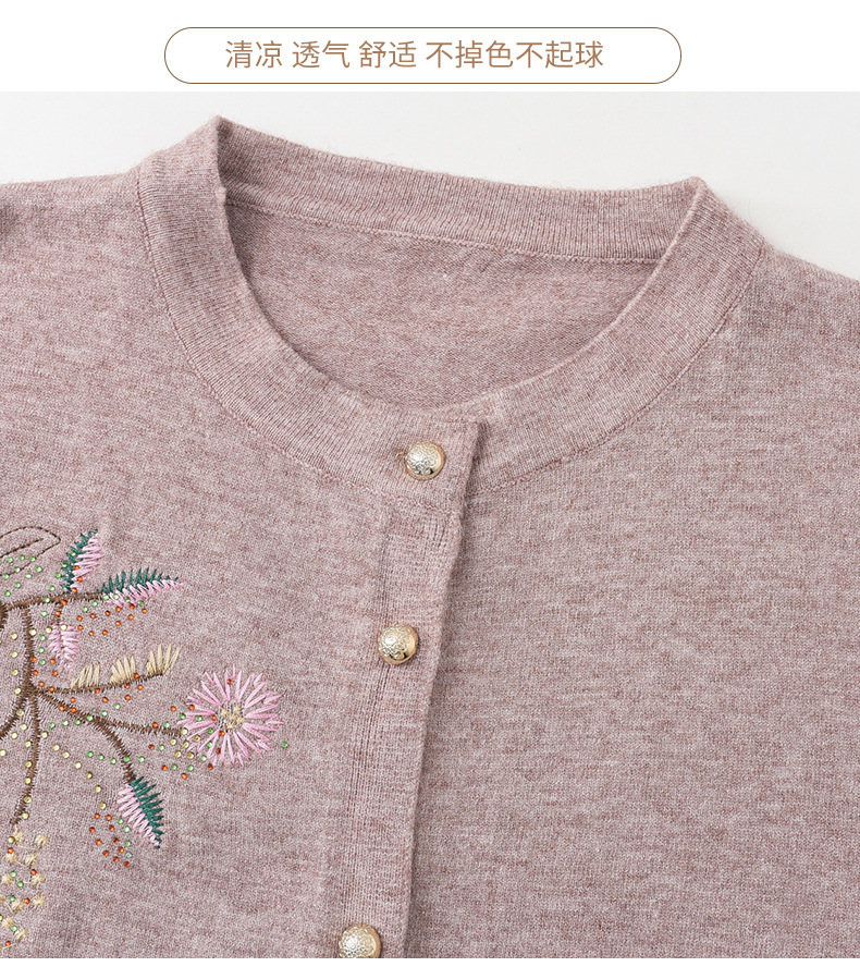 老年人春秋新款针织薄款外套女妈妈春装毛衣老太太开衫奶奶装衣服详情3