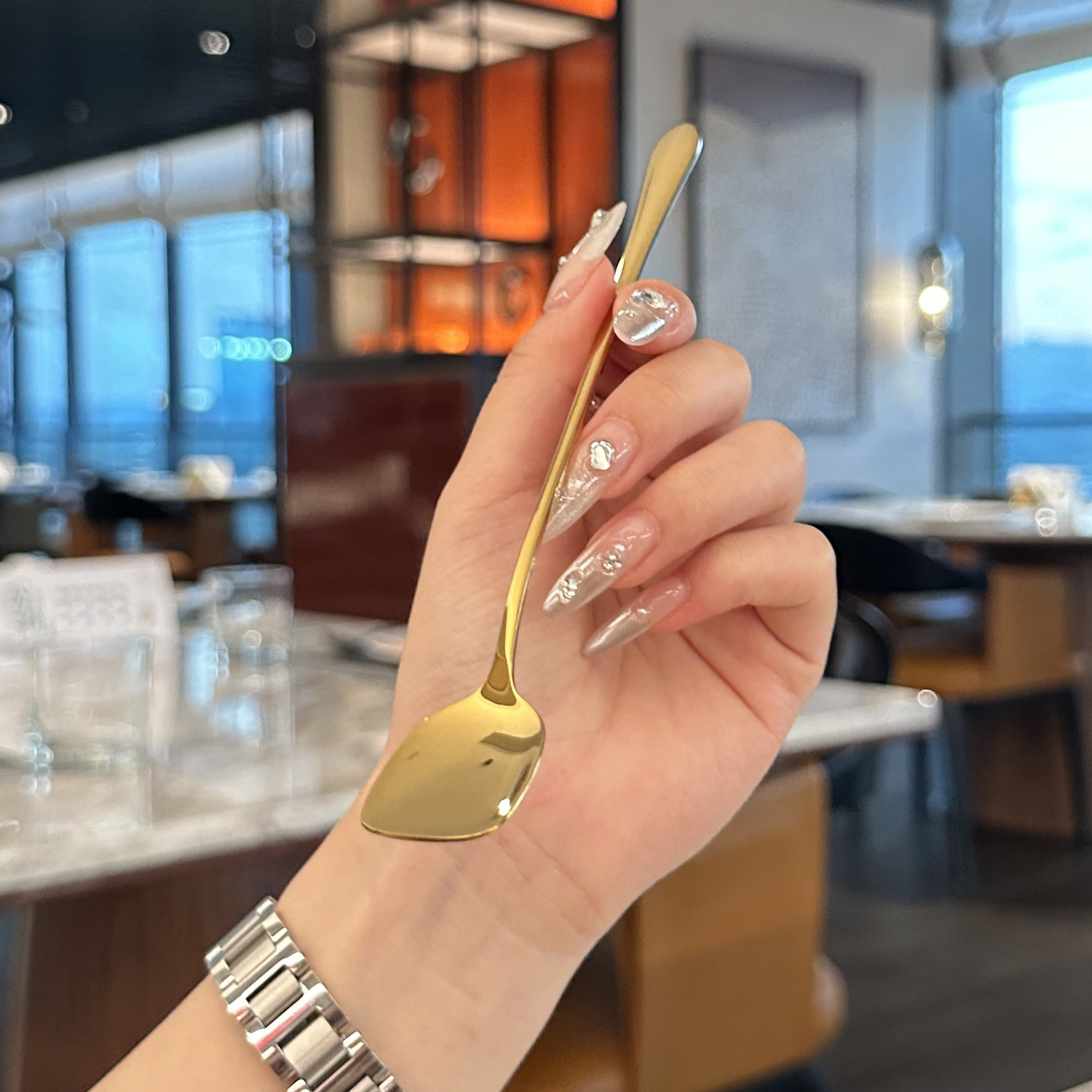 304 stainless steel spoons, mugs, long-handled stirring spoons, household coffee spoons with high appearance standards, bar cocktail ice spoons pic 6