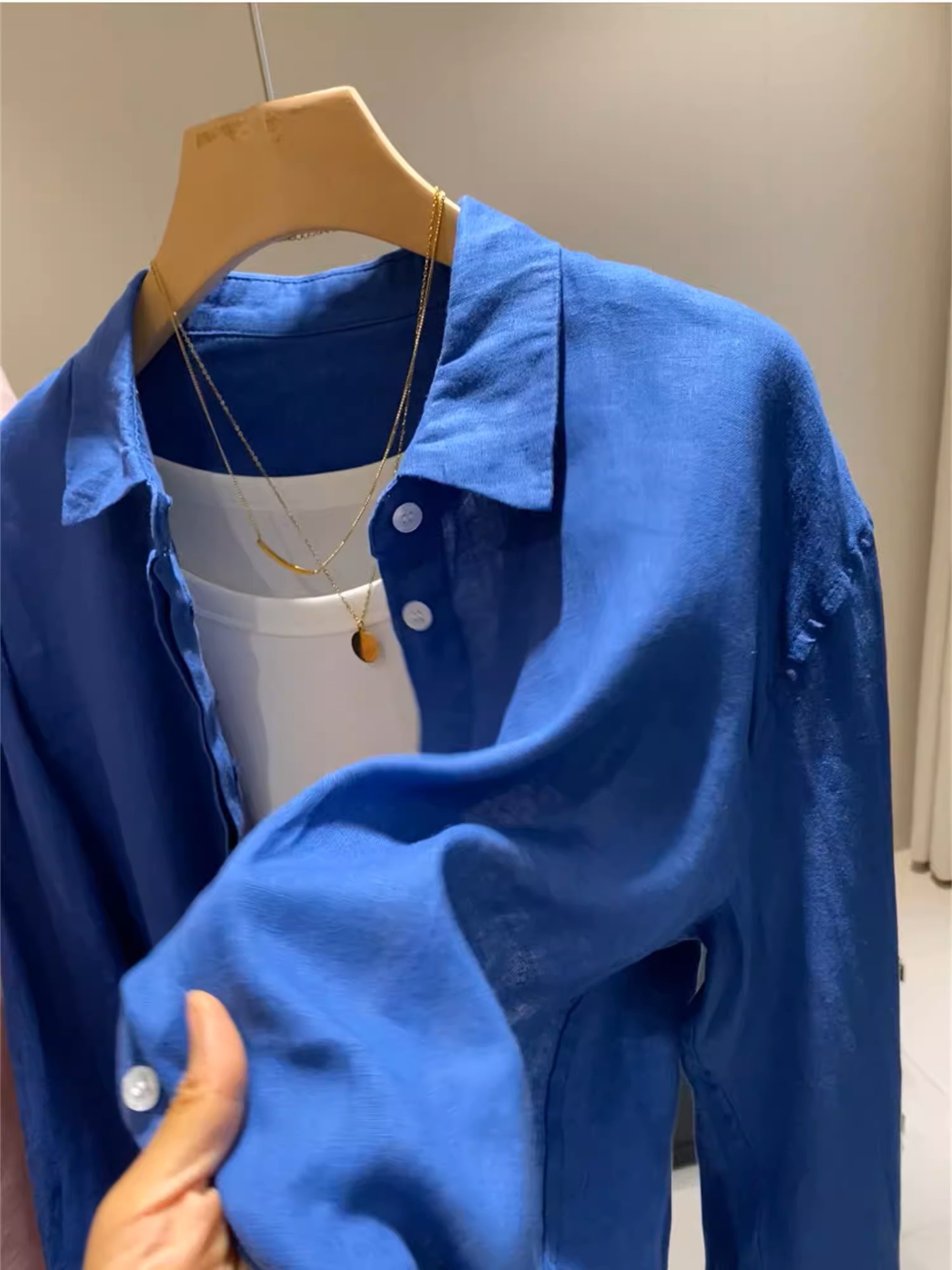 小禾木巨同款2996！100亚麻宽松透气松弛廓形休闲衬衫女春夏新款详情9