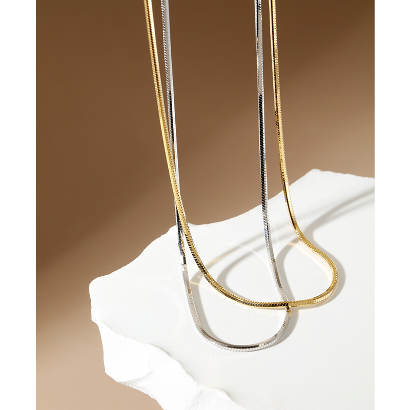 S925纯银项链八角蛇骨意大利锁骨链女高级感小众夏季设计饰品配饰详情8