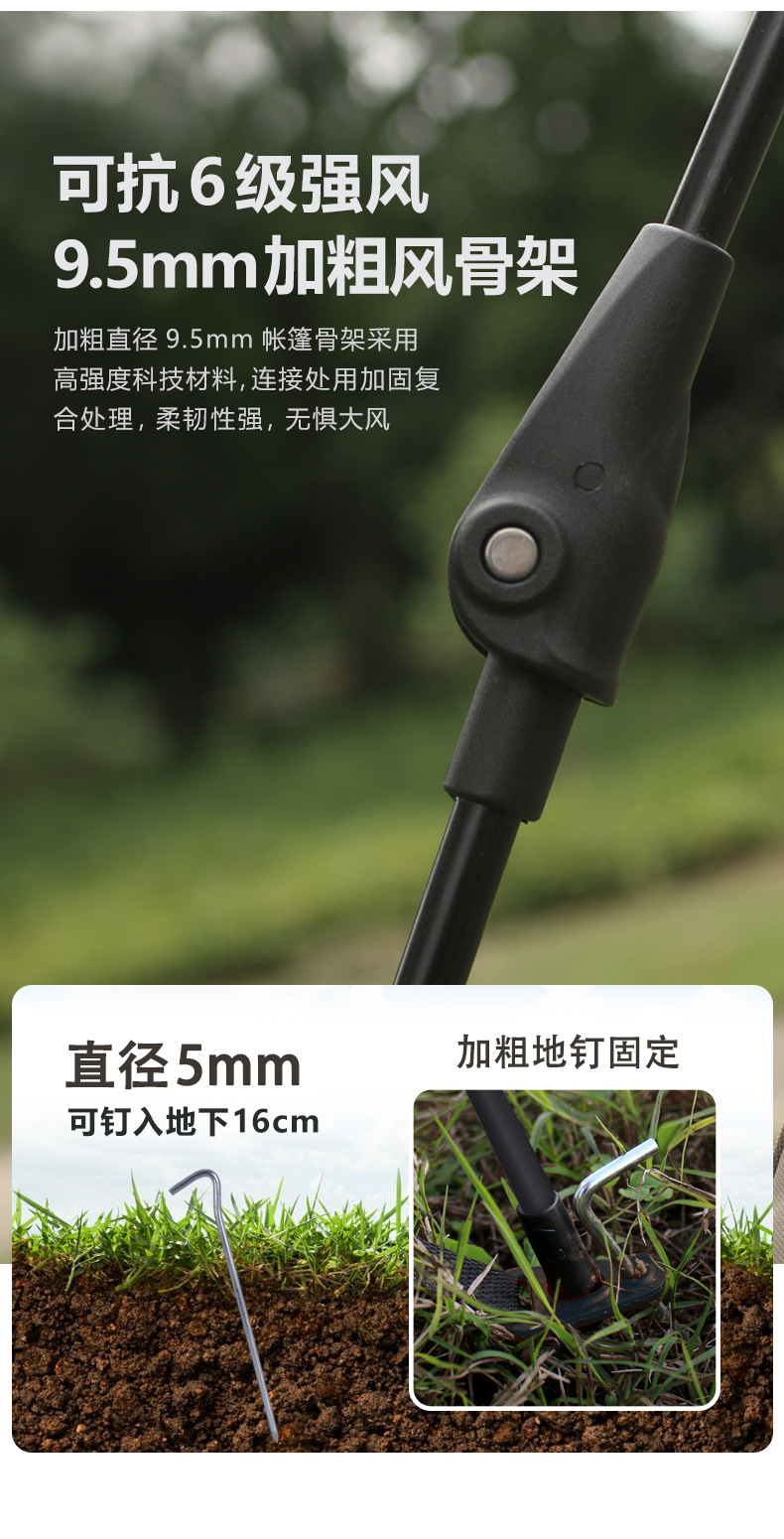 户外家用3-4人全自动便携露营装备天幕家庭钓鱼加厚防晒速开帐篷详情10