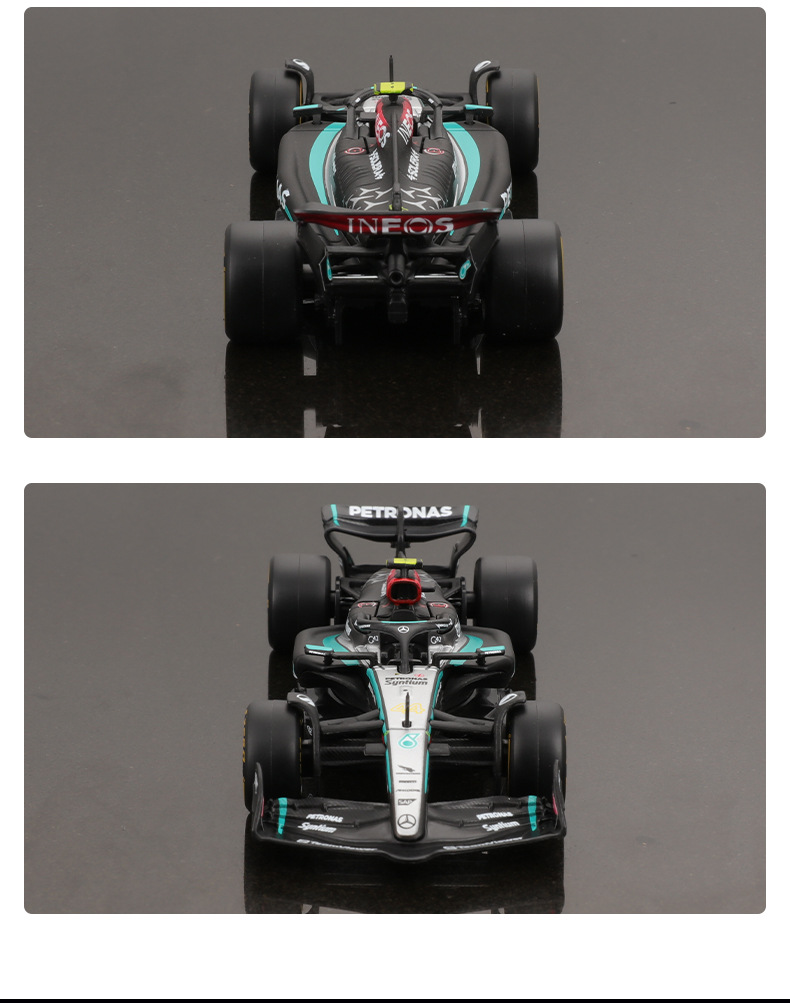 2024 1:43 scale simulation Mercedes-Benz w15 racing car model alloy car model AMGF1 formula toy wholesale pic 11