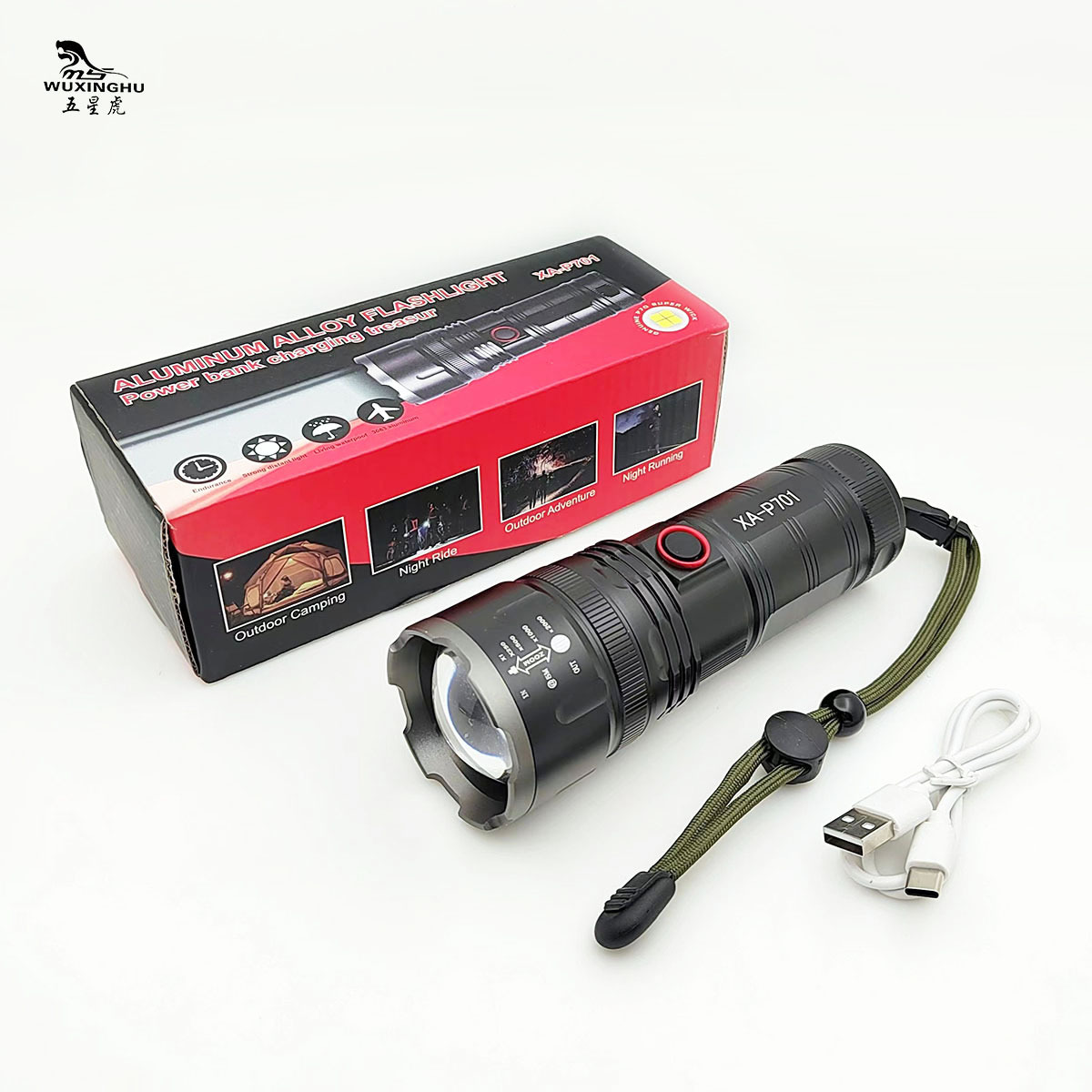 B702 White laser aluminum alloy flashlight, zoom charging with output, gift box set, special laser lamp for lighting fixtures pic 5