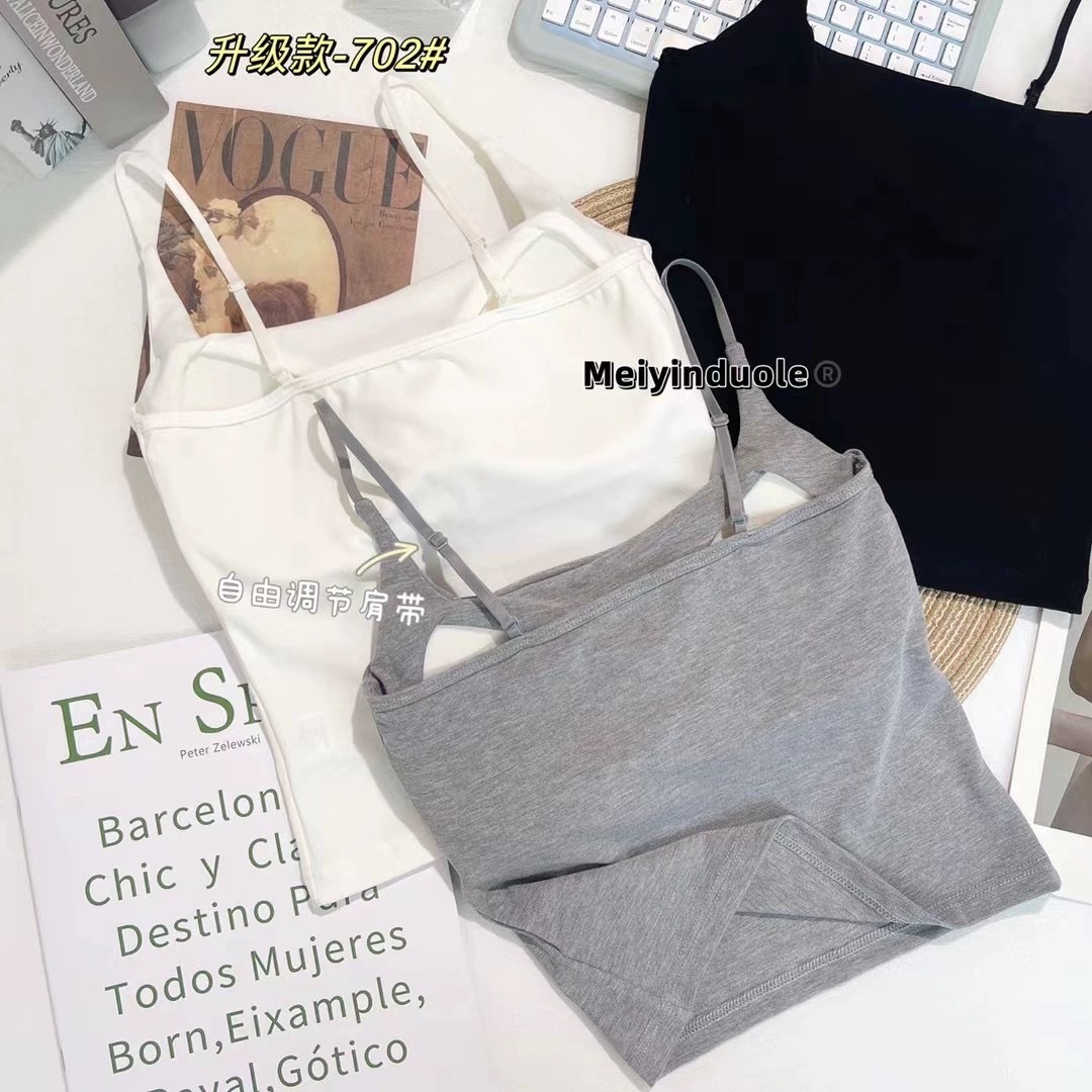 爆款性感纯棉吊带背心女肩带可调节固定杯垫内搭外穿显瘦打底上衣详情5