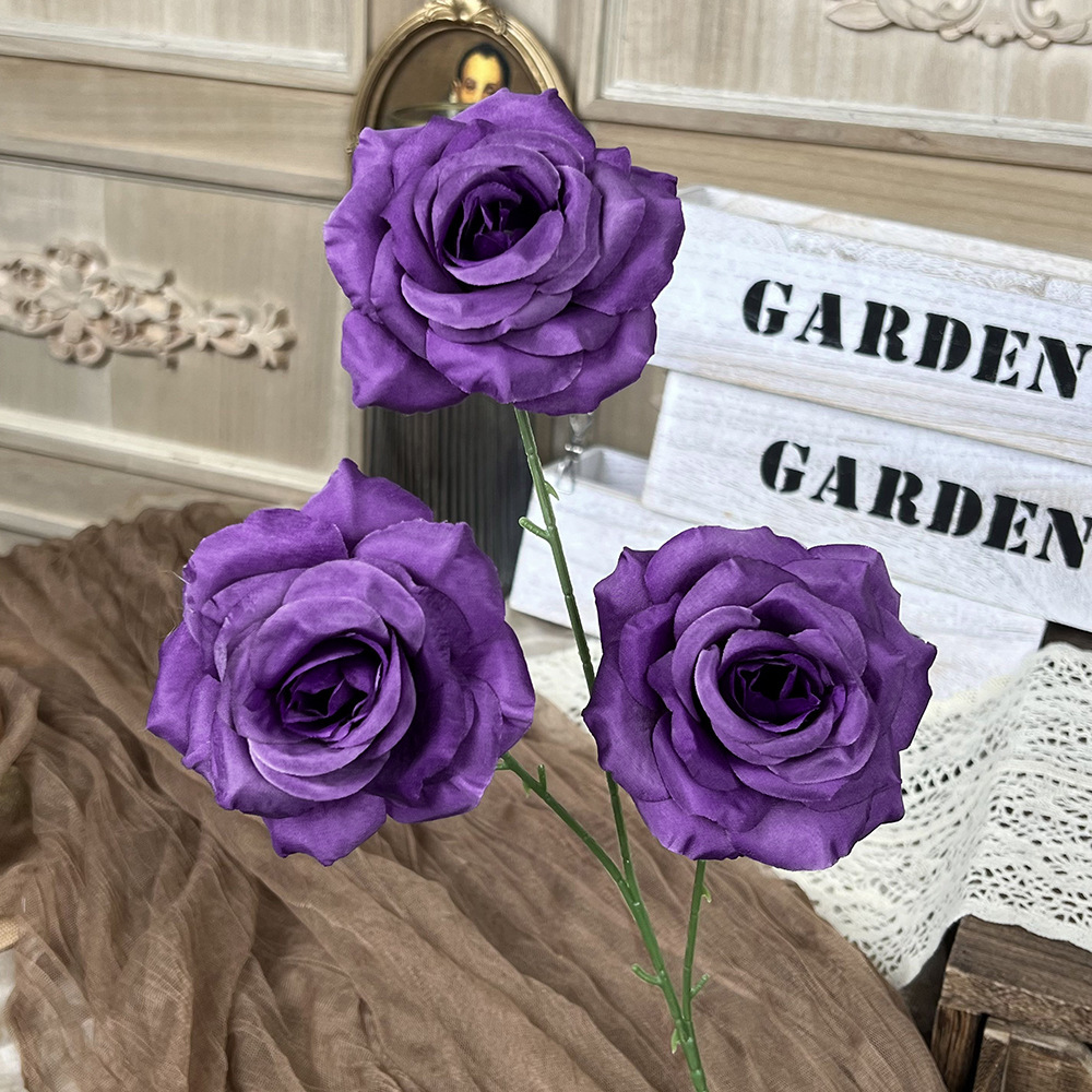 仿真钻石玫瑰假花人造花成品婚庆用花地排造景花高级感客厅插花束详情22