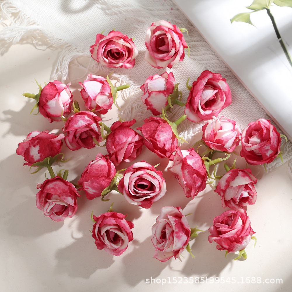 S 厂家直销小玫瑰花头diy花苞婚庆布置仿真花材料摄影拍照装饰道详情5