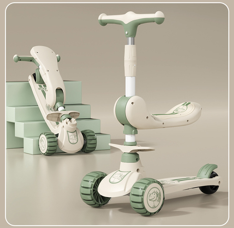 滑板车儿童1一3-6一12岁男女童宝宝滑滑车可坐骑踏板三合一溜溜车详情17