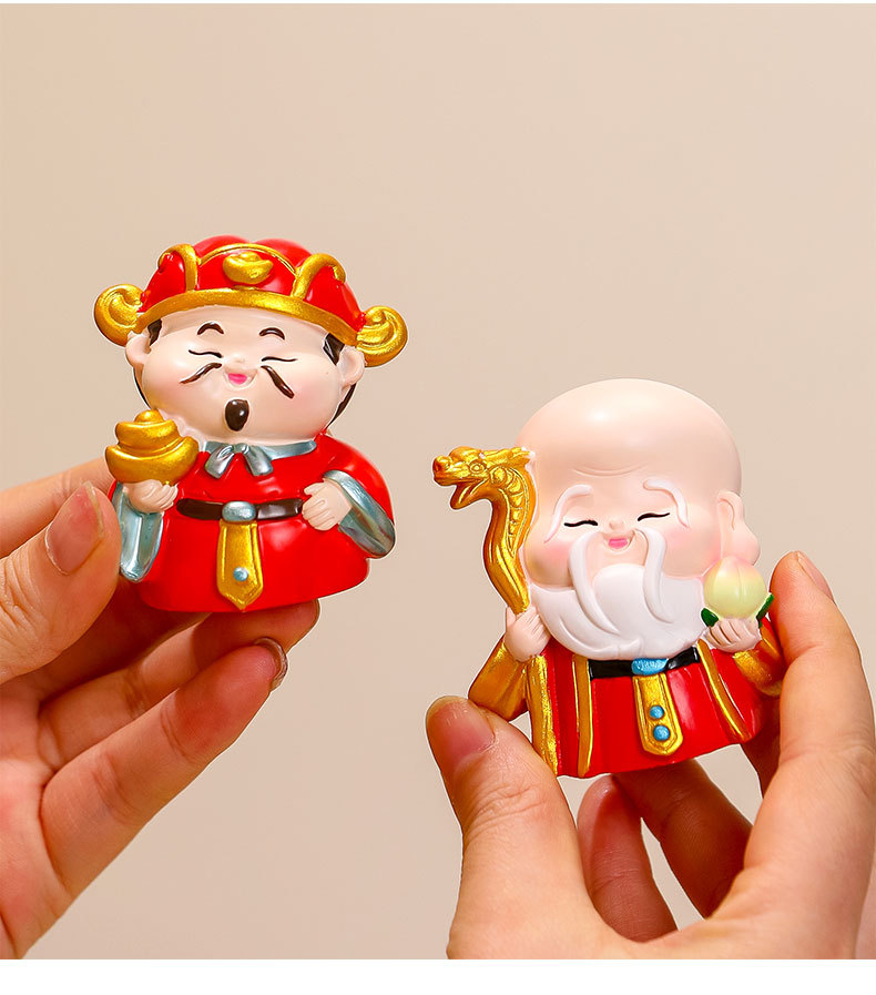 Creative and cute decorative items, office gifts for the God of Wealth, desktop decorations, resin handicrafts, high-end blind box dolls, new pic 20