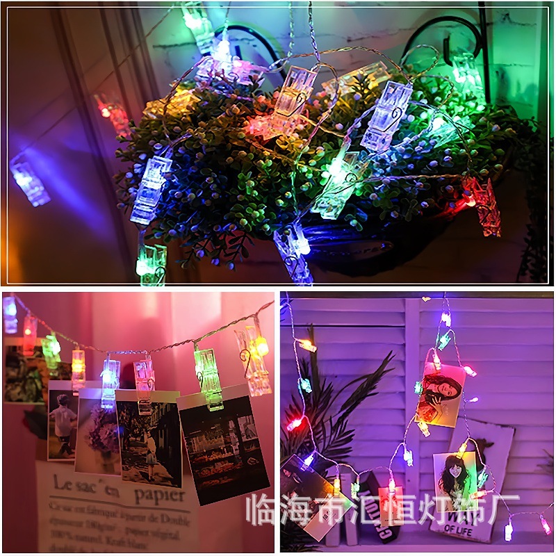 相片夹子灯串led彩灯照片挂墙灯氛围灯少女心房间宿舍浪漫装饰灯详情7